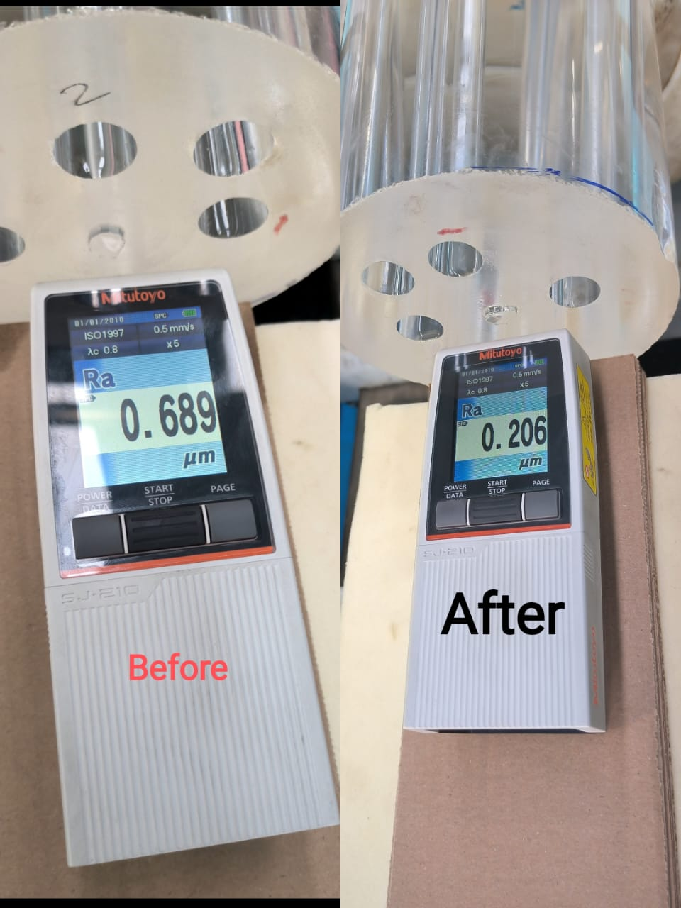 Quartz glass honing machine