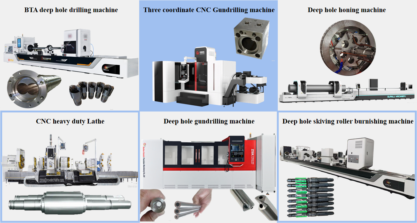 CNC deep hole boring skiving and rolling machine