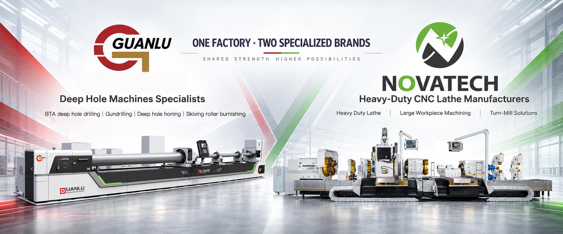One manufactured space,two type products,deep hole drilling machines and CNC large lathe